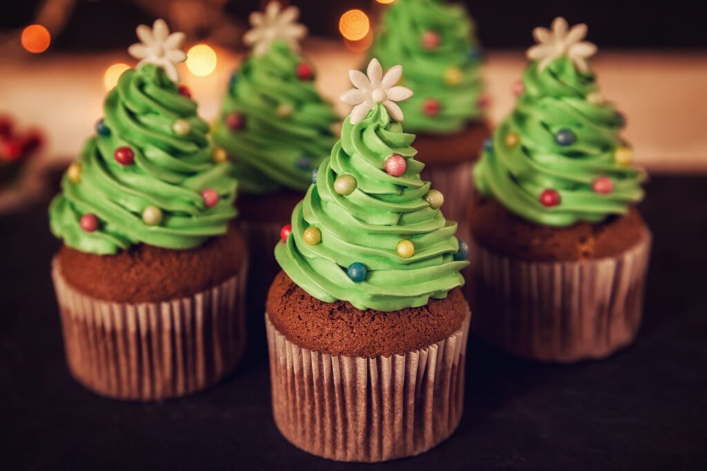 cupcakes sapins au chocolat