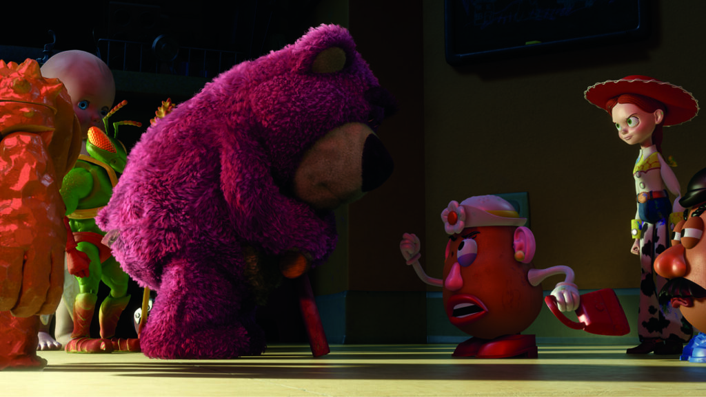 scène de Toy Story 3 avec Lotso et d'autres personnages du film