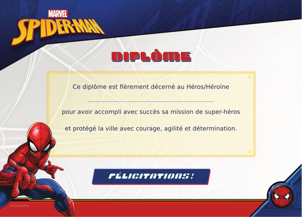 Diplôme spider-man